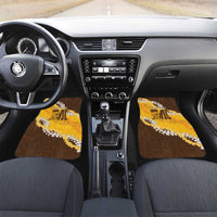 Personalized Mililani Hawaii High School Car Mats Puakenikeni Lei Hawaiian Pattern LT14 Set 2pcs - Front Yellow - Polynesian Pride