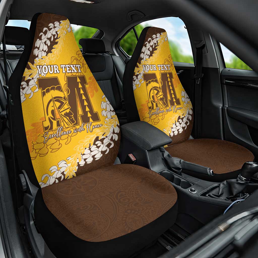 Personalized Mililani Hawaii High School Car Seat Cover Puakenikeni Lei Hawaiian Pattern LT14 One Size Yellow - Polynesian Pride