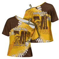 Personalized Mililani Hawaii High School Cross Shoulder Shirt Puakenikeni Lei Hawaiian Pattern LT14 - Polynesian Pride