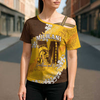 Personalized Mililani Hawaii High School Cross Shoulder Shirt Puakenikeni Lei Hawaiian Pattern LT14 - Polynesian Pride