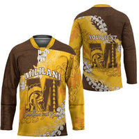 Personalized Mililani Hawaii High School Hockey Jersey Puakenikeni Lei Hawaiian Pattern LT14 - Polynesian Pride