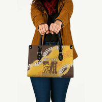 Personalized Mililani Hawaii High School Leather Bag Puakenikeni Lei Hawaiian Pattern LT14 - Polynesian Pride