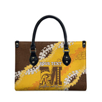 Personalized Mililani Hawaii High School Leather Bag Puakenikeni Lei Hawaiian Pattern LT14 - Polynesian Pride