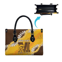 Personalized Mililani Hawaii High School Leather Bag Puakenikeni Lei Hawaiian Pattern LT14 - Polynesian Pride