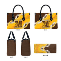 Personalized Mililani Hawaii High School Leather Bag Puakenikeni Lei Hawaiian Pattern LT14 - Polynesian Pride