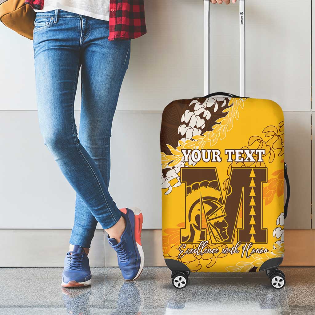 Personalized Mililani Hawaii High School Luggage Cover Puakenikeni Lei Hawaiian Pattern LT14 - Polynesian Pride