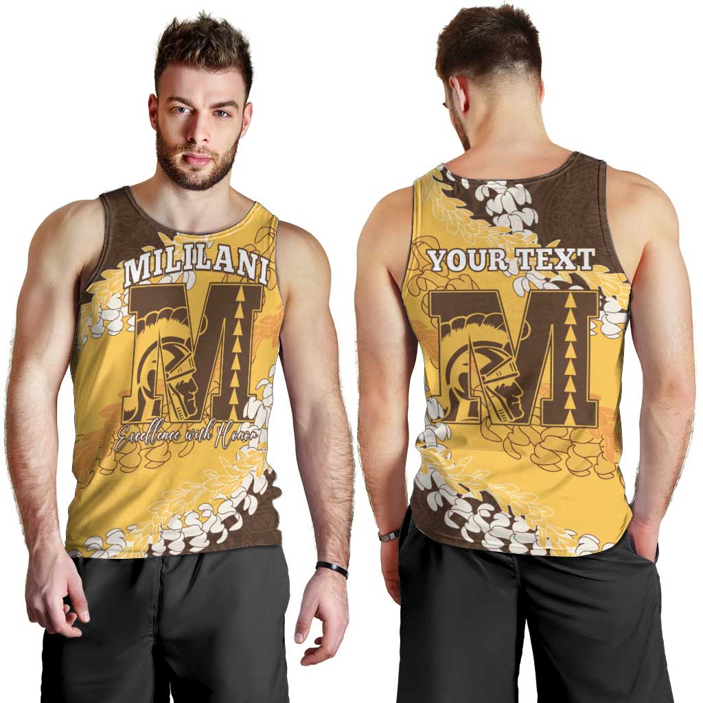 Personalized Mililani Hawaii High School Men Tank Top Puakenikeni Lei Hawaiian Pattern LT14 - Polynesian Pride