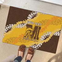 Personalized Mililani Hawaii High School Rubber Doormat Puakenikeni Lei Hawaiian Pattern LT14 - Polynesian Pride