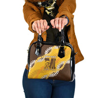 Personalized Mililani Hawaii High School Shoulder Handbag Puakenikeni Lei Hawaiian Pattern LT14 One Size Yellow - Polynesian Pride