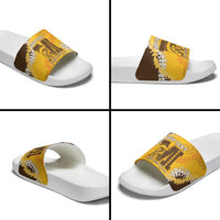 Personalized Mililani Hawaii High School Slide Sandals Puakenikeni Lei Hawaiian Pattern LT14 - Polynesian Pride