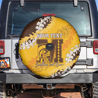 Personalized Mililani Hawaii High School Spare Tire Cover Puakenikeni Lei Hawaiian Pattern LT14 Yellow - Polynesian Pride