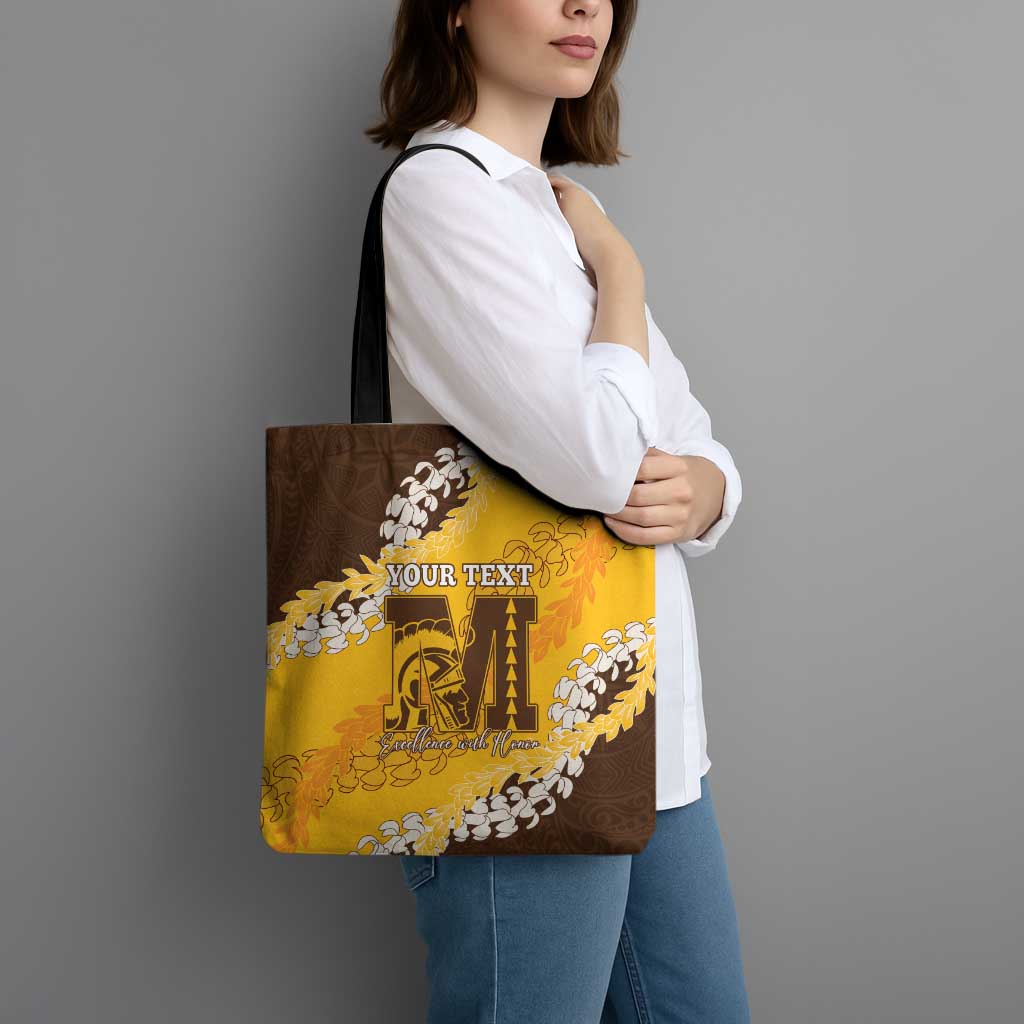Personalized Mililani Hawaii High School Tote Bag Puakenikeni Lei Hawaiian Pattern LT14 - Polynesian Pride