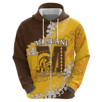 Personalized Mililani Hawaii High School Zip Hoodie Puakenikeni Lei Hawaiian Pattern LT14 - Polynesian Pride