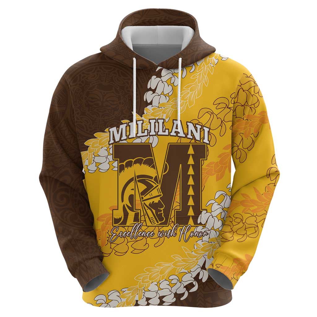 Personalized Mililani Hawaii High School Zip Hoodie Puakenikeni Lei Hawaiian Pattern LT14 - Polynesian Pride
