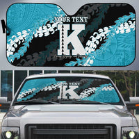 Personalized Kapolei Hawaii High School Auto Sun Shade Puakenikeni Lei Hawaiian Pattern LT14 Teal - Polynesian Pride