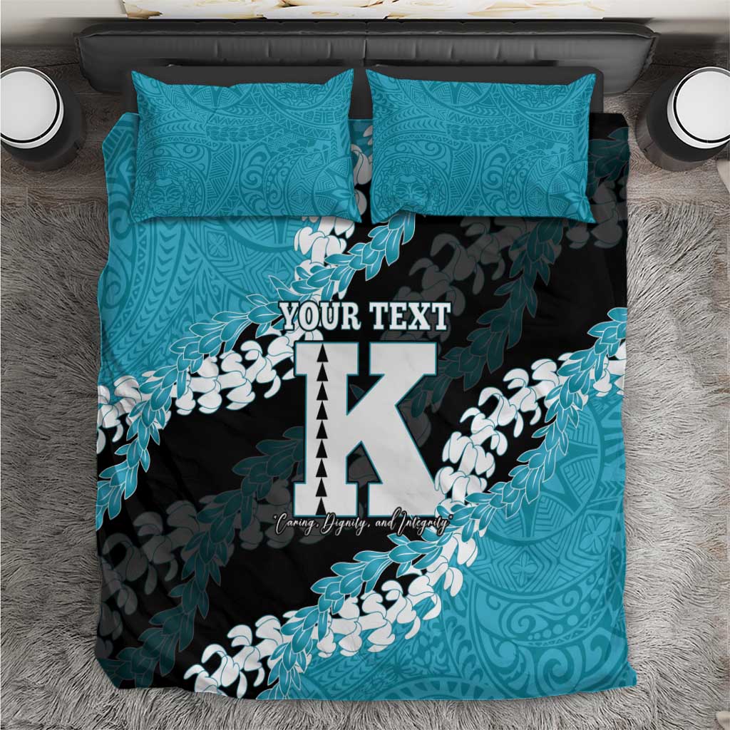 Personalized Kapolei Hawaii High School Bedding Set Puakenikeni Lei Hawaiian Pattern LT14 Teal - Polynesian Pride