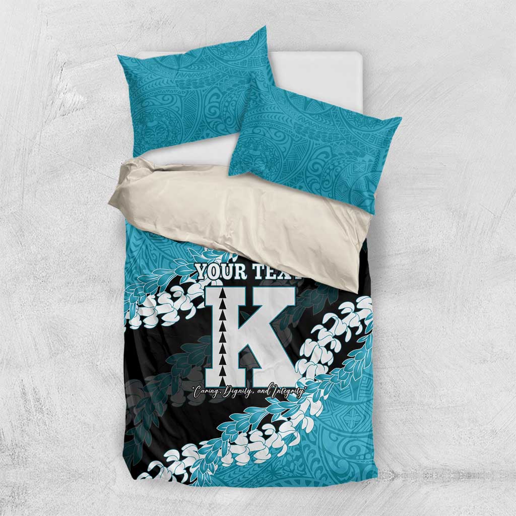 Personalized Kapolei Hawaii High School Bedding Set Puakenikeni Lei Hawaiian Pattern LT14 US Twin 172cm x 218cm Teal - Polynesian Pride