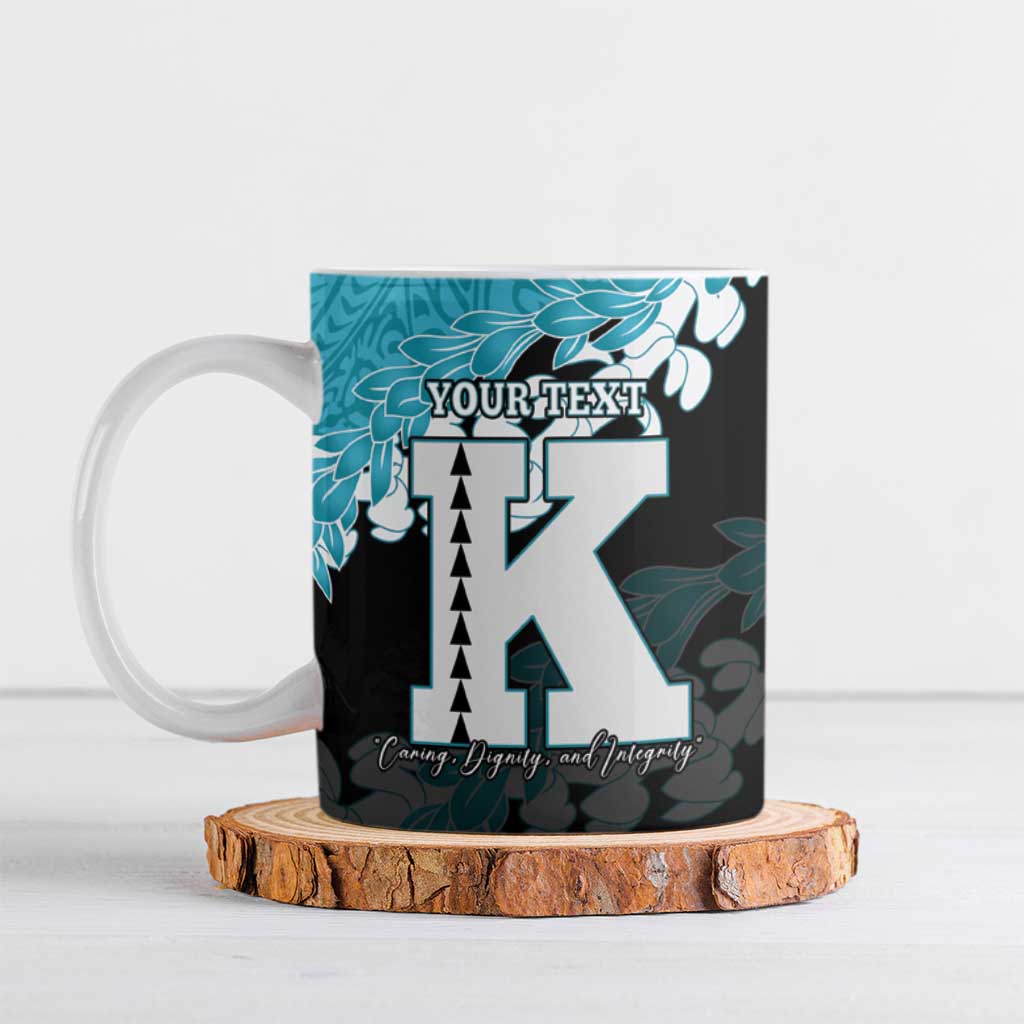 Personalized Kapolei Hawaii High School Ceramic Mug Puakenikeni Lei Hawaiian Pattern LT14 Teal - Polynesian Pride