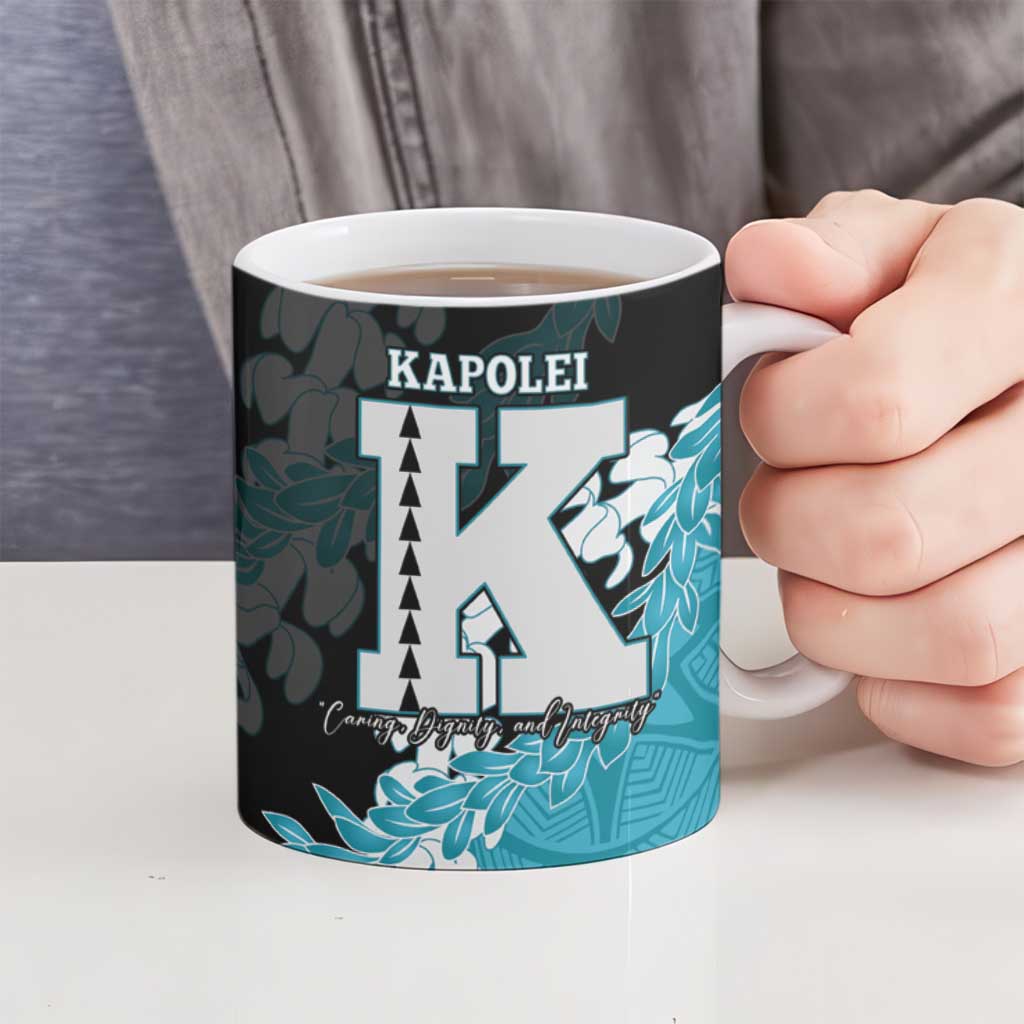 Personalized Kapolei Hawaii High School Ceramic Mug Puakenikeni Lei Hawaiian Pattern LT14 - Polynesian Pride
