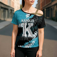 Personalized Kapolei Hawaii High School Cross Shoulder Shirt Puakenikeni Lei Hawaiian Pattern LT14 - Polynesian Pride