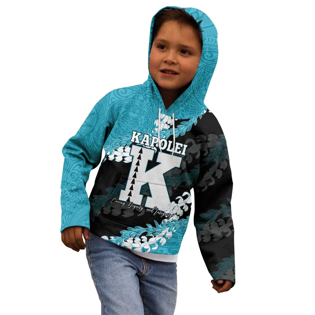 Personalized Kapolei Hawaii High School Kid Hoodie Puakenikeni Lei Hawaiian Pattern LT14 - Polynesian Pride