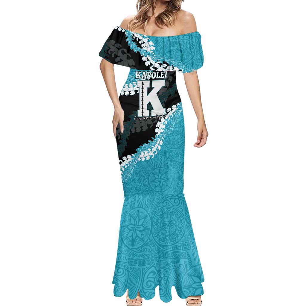Personalized Kapolei Hawaii High School Mermaid Dress Puakenikeni Lei Hawaiian Pattern LT14 - Polynesian Pride