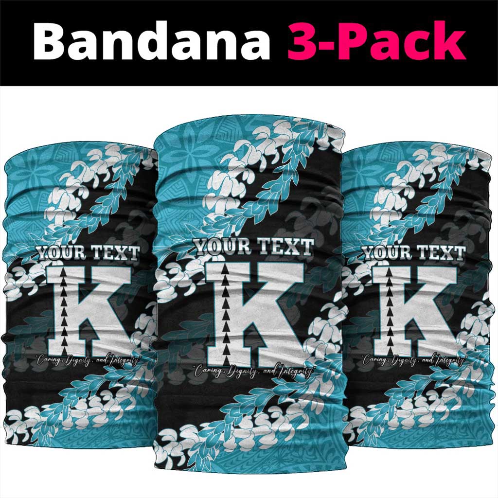 Personalized Kapolei Hawaii High School Neck Gaiter Puakenikeni Lei Hawaiian Pattern LT14 package One Size: 25*50cm Teal - Polynesian Pride