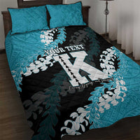 Personalized Kapolei Hawaii High School Quilt Bed Set Puakenikeni Lei Hawaiian Pattern LT14 Teal - Polynesian Pride