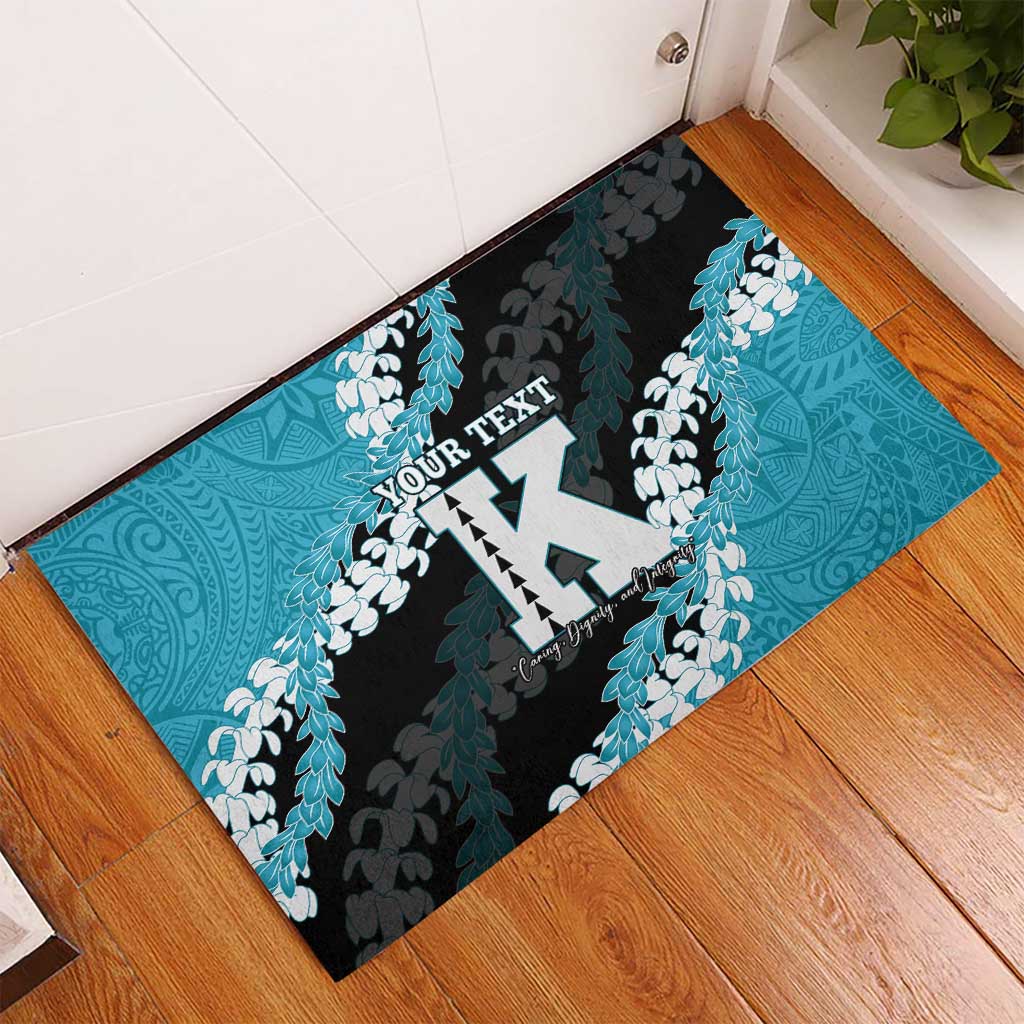 Personalized Kapolei Hawaii High School Rubber Doormat Puakenikeni Lei Hawaiian Pattern LT14 - Polynesian Pride