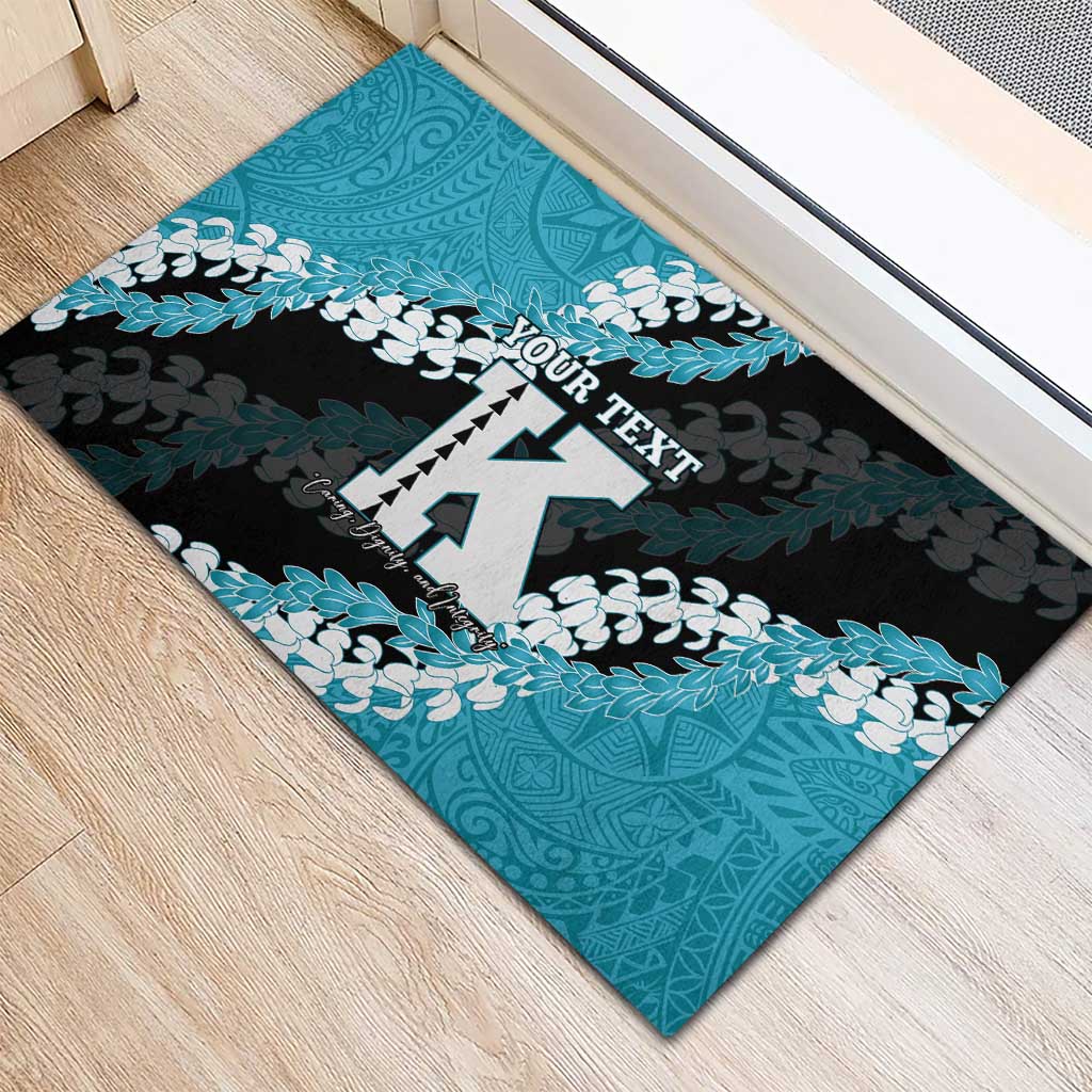 Personalized Kapolei Hawaii High School Rubber Doormat Puakenikeni Lei Hawaiian Pattern LT14 - Polynesian Pride