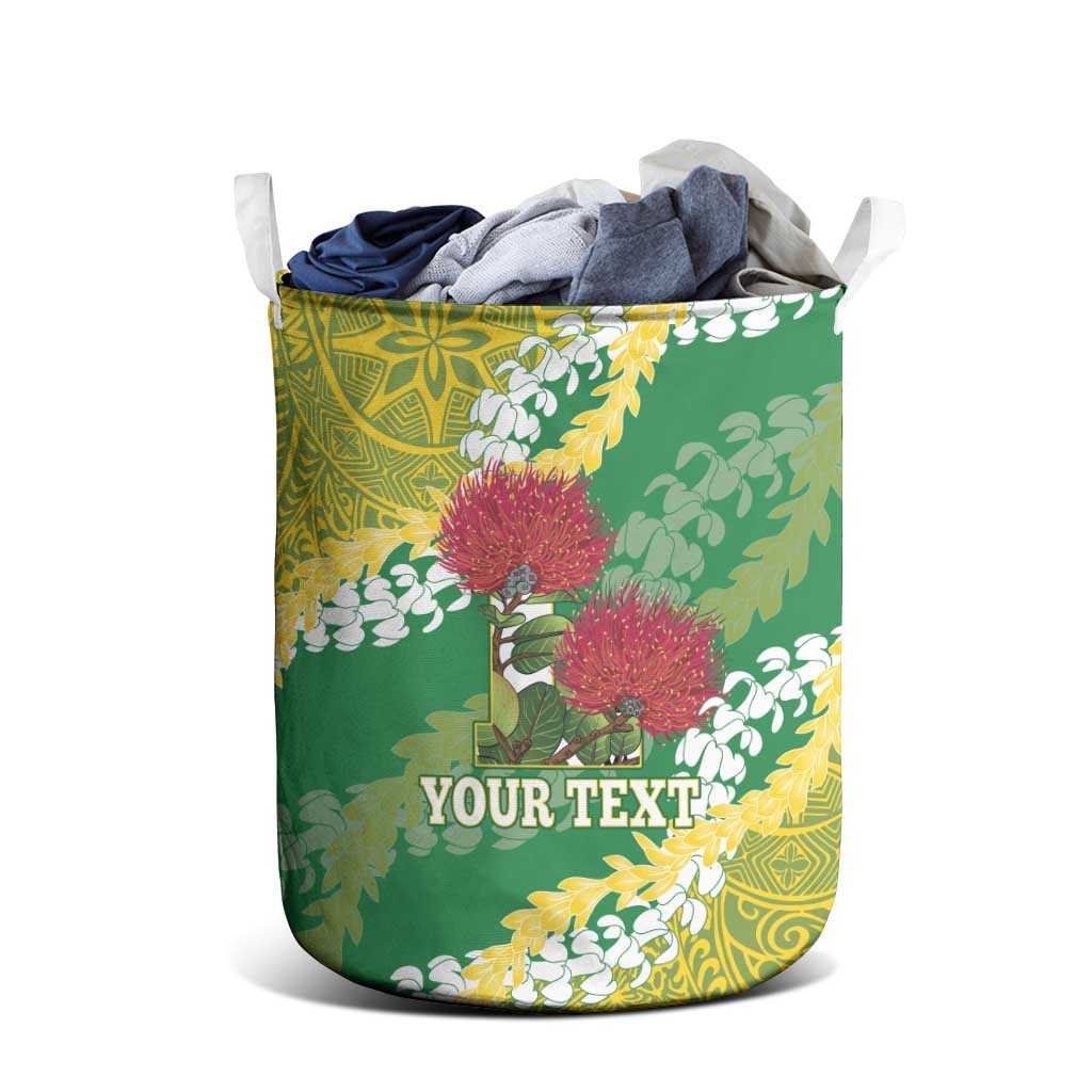 Personalized Leilehua Hawaii High School Laundry Basket Puakenikeni Lei Hawaiian Pattern LT14 - Polynesian Pride