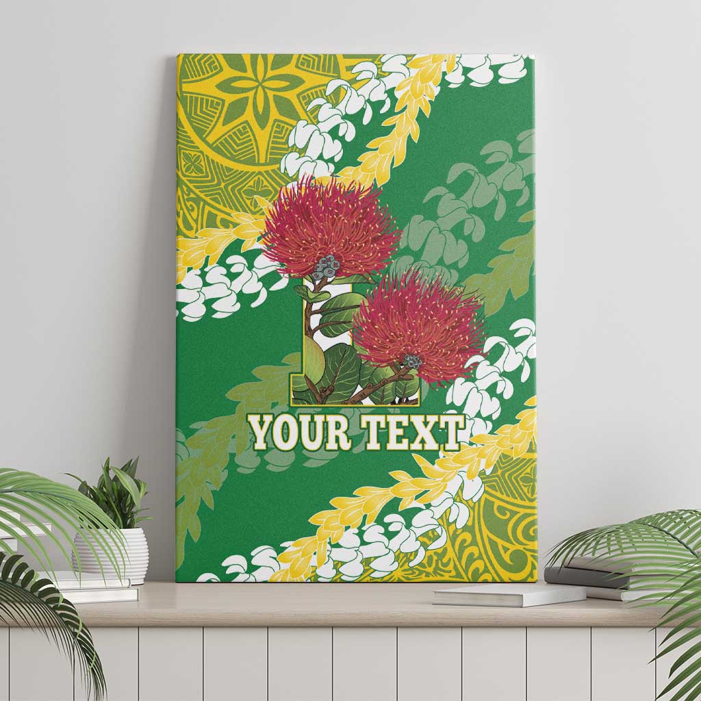 Personalized Leilehua Hawaii High School Canvas Wall Art Puakenikeni Lei Hawaiian Pattern LT14 - Polynesian Pride