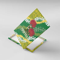 Personalized Leilehua Hawaii High School Canvas Wall Art Puakenikeni Lei Hawaiian Pattern LT14 With Frame Green - Polynesian Pride