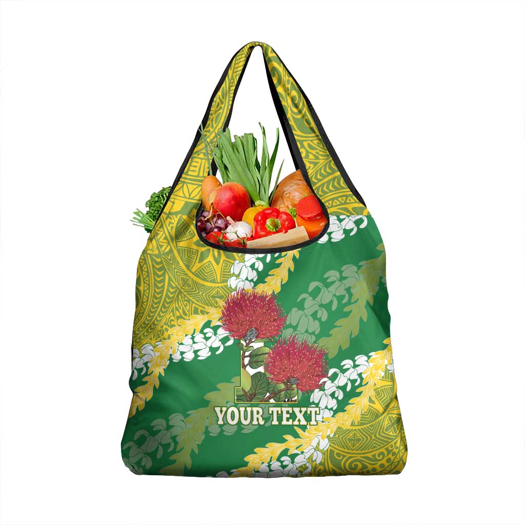 Personalized Leilehua Hawaii High School Grocery Bag Puakenikeni Lei Hawaiian Pattern LT14 1-pack One Size Green - Polynesian Pride