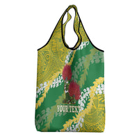 Personalized Leilehua Hawaii High School Grocery Bag Puakenikeni Lei Hawaiian Pattern LT14 - Polynesian Pride