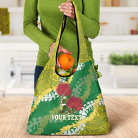 Personalized Leilehua Hawaii High School Grocery Bag Puakenikeni Lei Hawaiian Pattern LT14 - Polynesian Pride