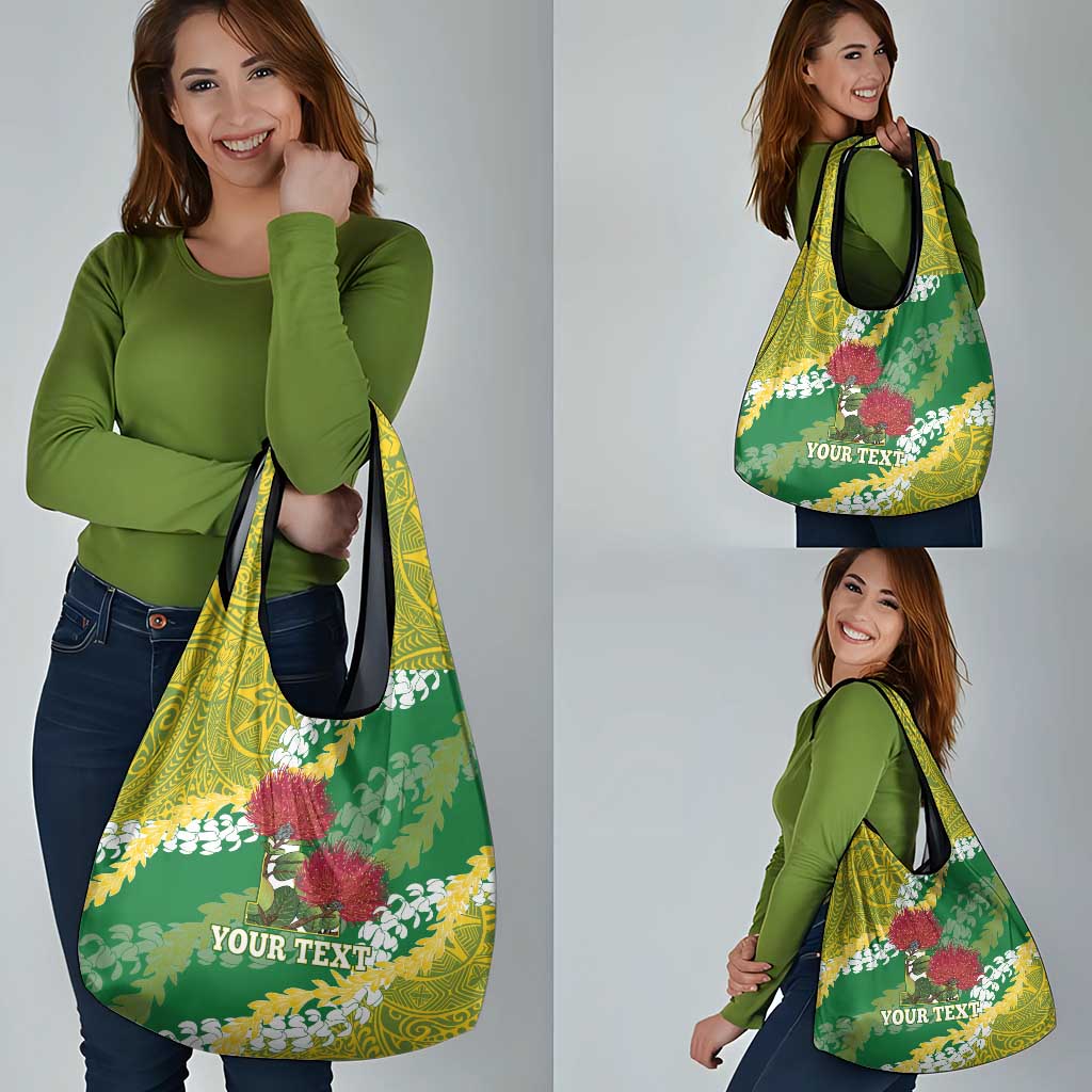 Personalized Leilehua Hawaii High School Grocery Bag Puakenikeni Lei Hawaiian Pattern LT14 - Polynesian Pride