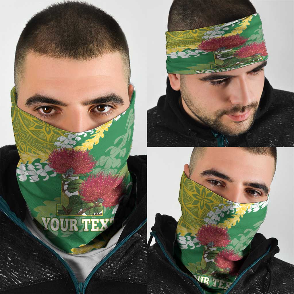 Personalized Leilehua Hawaii High School Neck Gaiter Puakenikeni Lei Hawaiian Pattern LT14 - Polynesian Pride