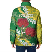 Personalized Leilehua Hawaii High School Padded Jacket Puakenikeni Lei Hawaiian Pattern LT14 - Polynesian Pride