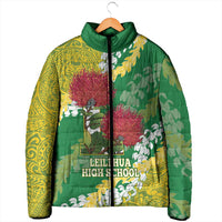 Personalized Leilehua Hawaii High School Padded Jacket Puakenikeni Lei Hawaiian Pattern LT14 - Polynesian Pride