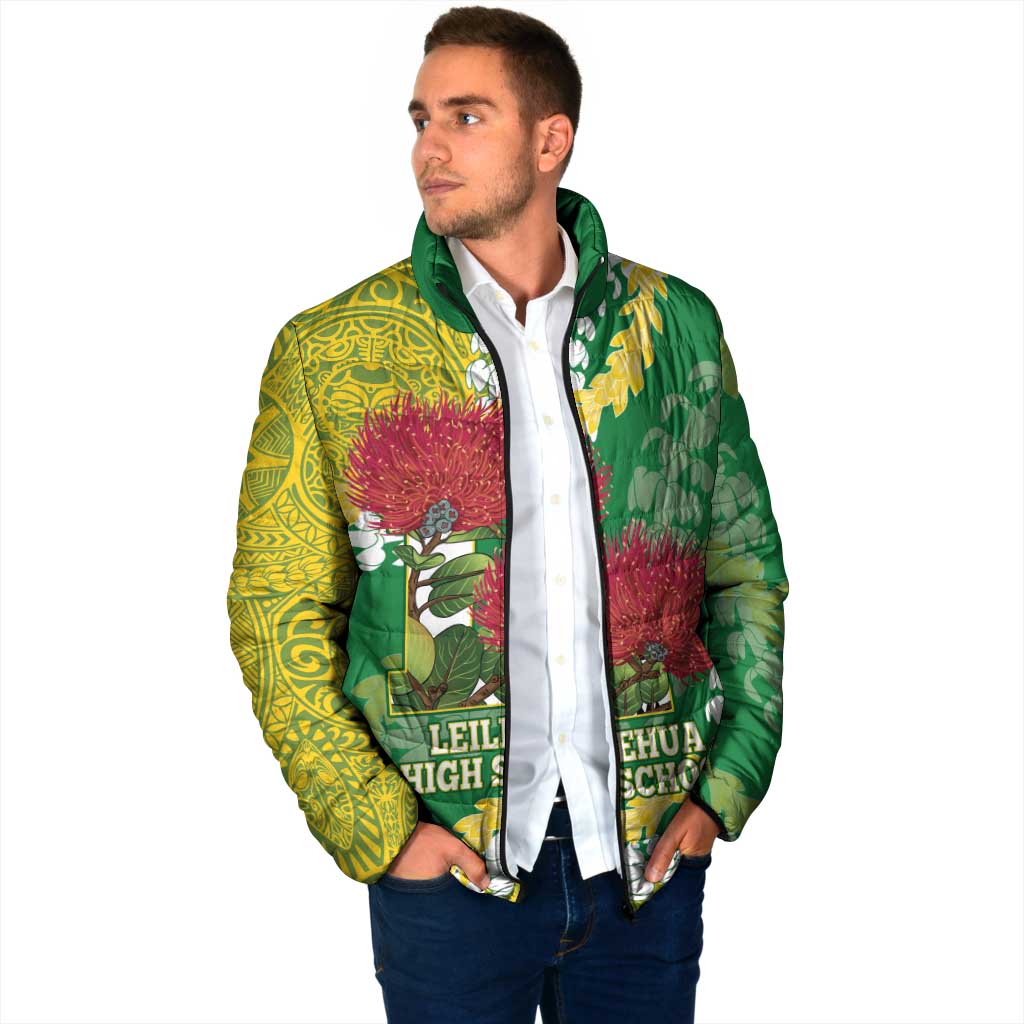 Personalized Leilehua Hawaii High School Padded Jacket Puakenikeni Lei Hawaiian Pattern LT14 - Polynesian Pride