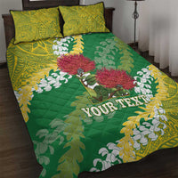 Personalized Leilehua Hawaii High School Quilt Bed Set Puakenikeni Lei Hawaiian Pattern LT14 Green - Polynesian Pride
