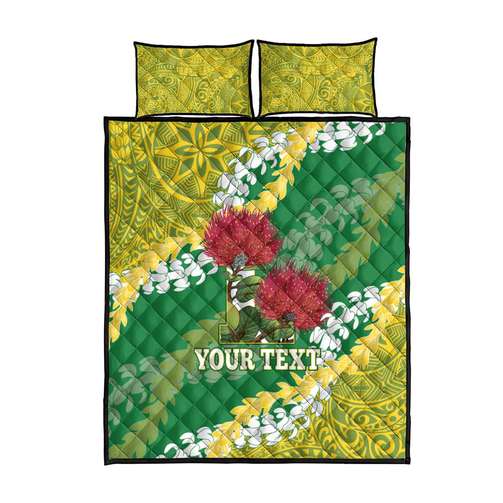 Personalized Leilehua Hawaii High School Quilt Bed Set Puakenikeni Lei Hawaiian Pattern LT14 - Polynesian Pride