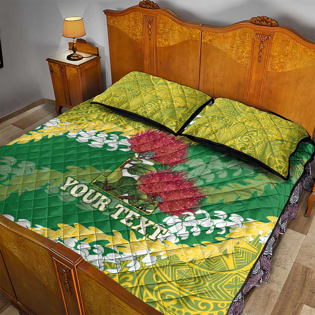 Personalized Leilehua Hawaii High School Quilt Bed Set Puakenikeni Lei Hawaiian Pattern LT14 - Polynesian Pride