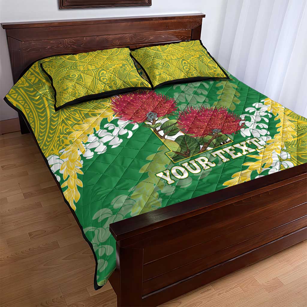 Personalized Leilehua Hawaii High School Quilt Bed Set Puakenikeni Lei Hawaiian Pattern LT14 - Polynesian Pride