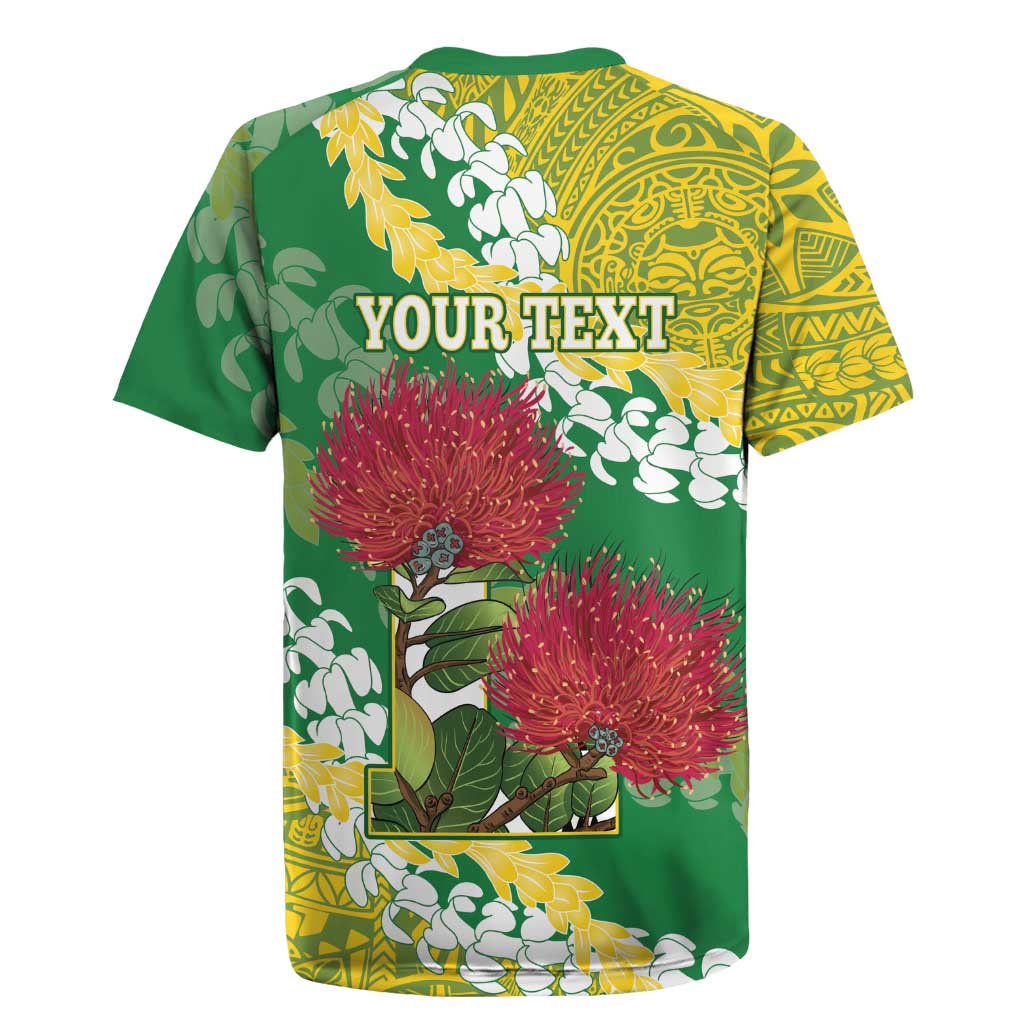 Personalized Leilehua Hawaii High School Rugby Jersey Puakenikeni Lei Hawaiian Pattern LT14 - Polynesian Pride