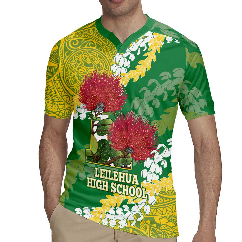 Personalized Leilehua Hawaii High School Rugby Jersey Puakenikeni Lei Hawaiian Pattern LT14 - Polynesian Pride