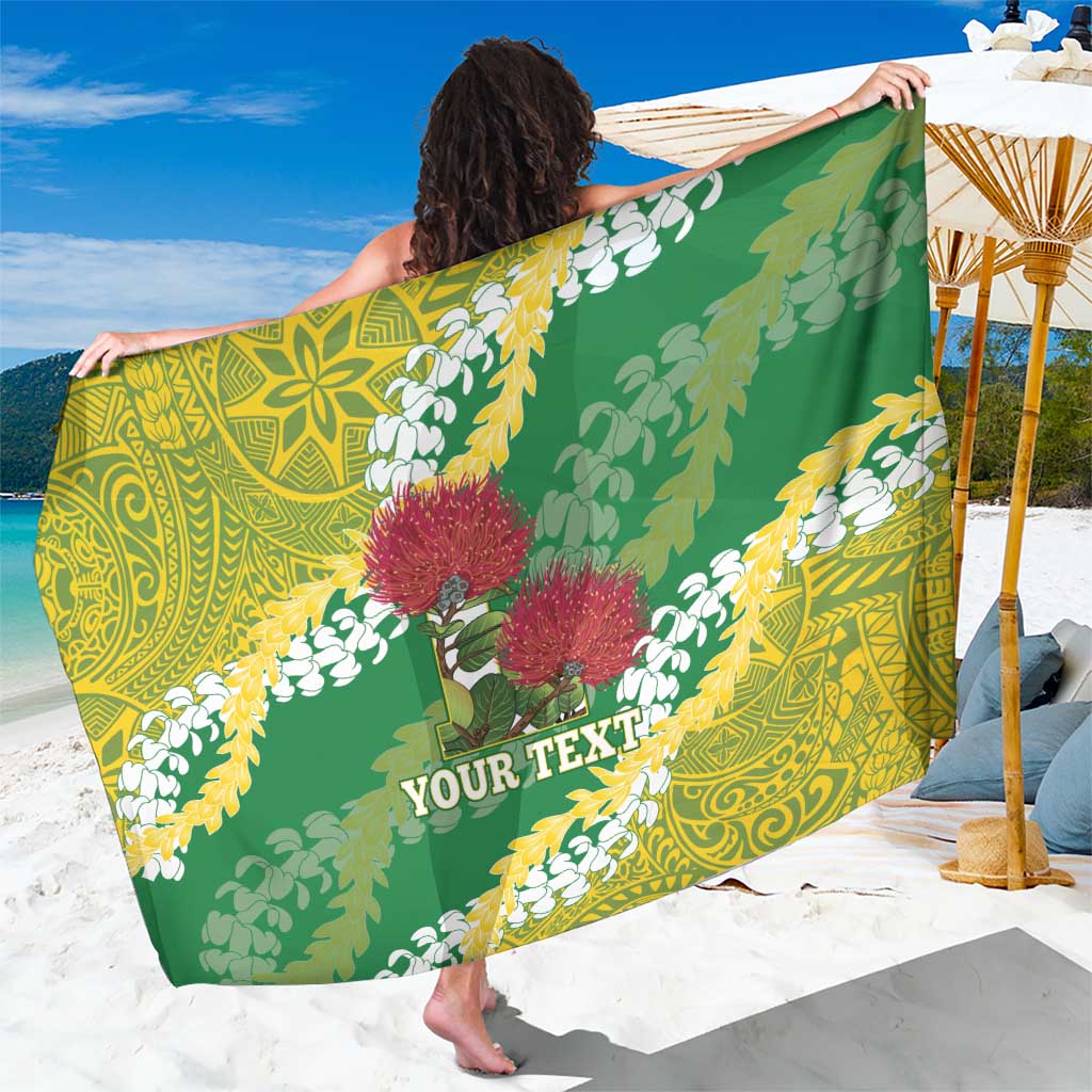 Personalized Leilehua Hawaii High School Sarong Puakenikeni Lei Hawaiian Pattern LT14 One Size 44 x 66 inches Green - Polynesian Pride