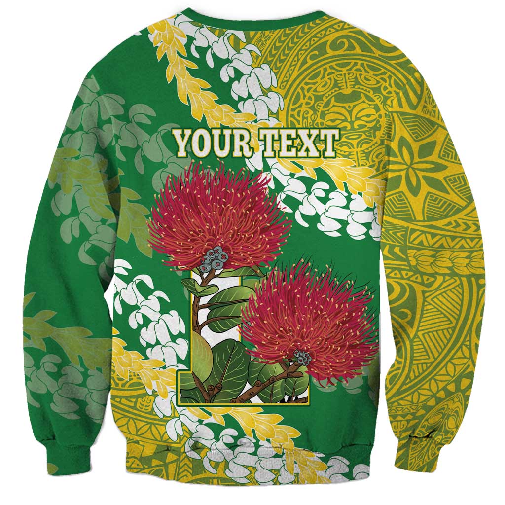 Personalized Leilehua Hawaii High School Sweatshirt Puakenikeni Lei Hawaiian Pattern LT14 - Polynesian Pride