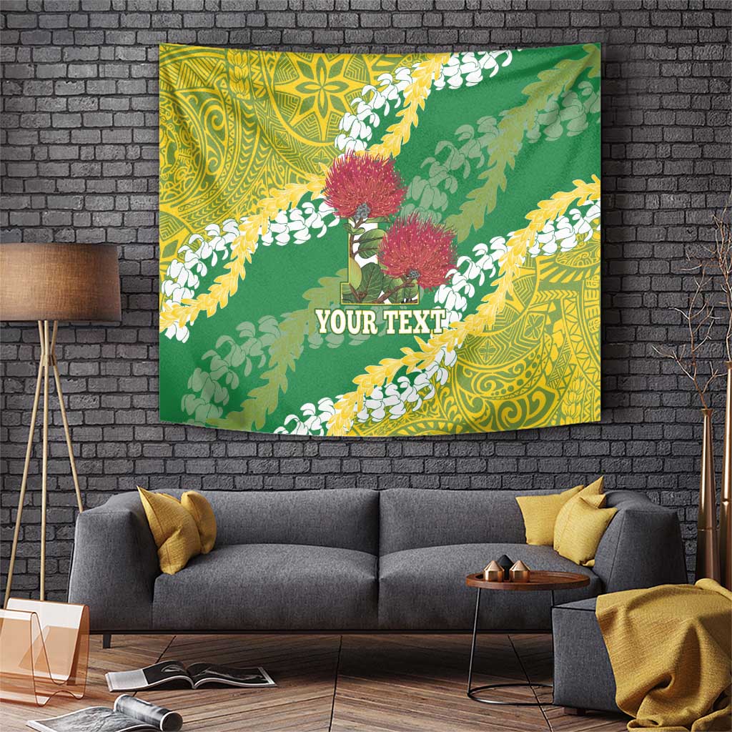 Personalized Leilehua Hawaii High School Tapestry Puakenikeni Lei Hawaiian Pattern LT14 Green - Polynesian Pride